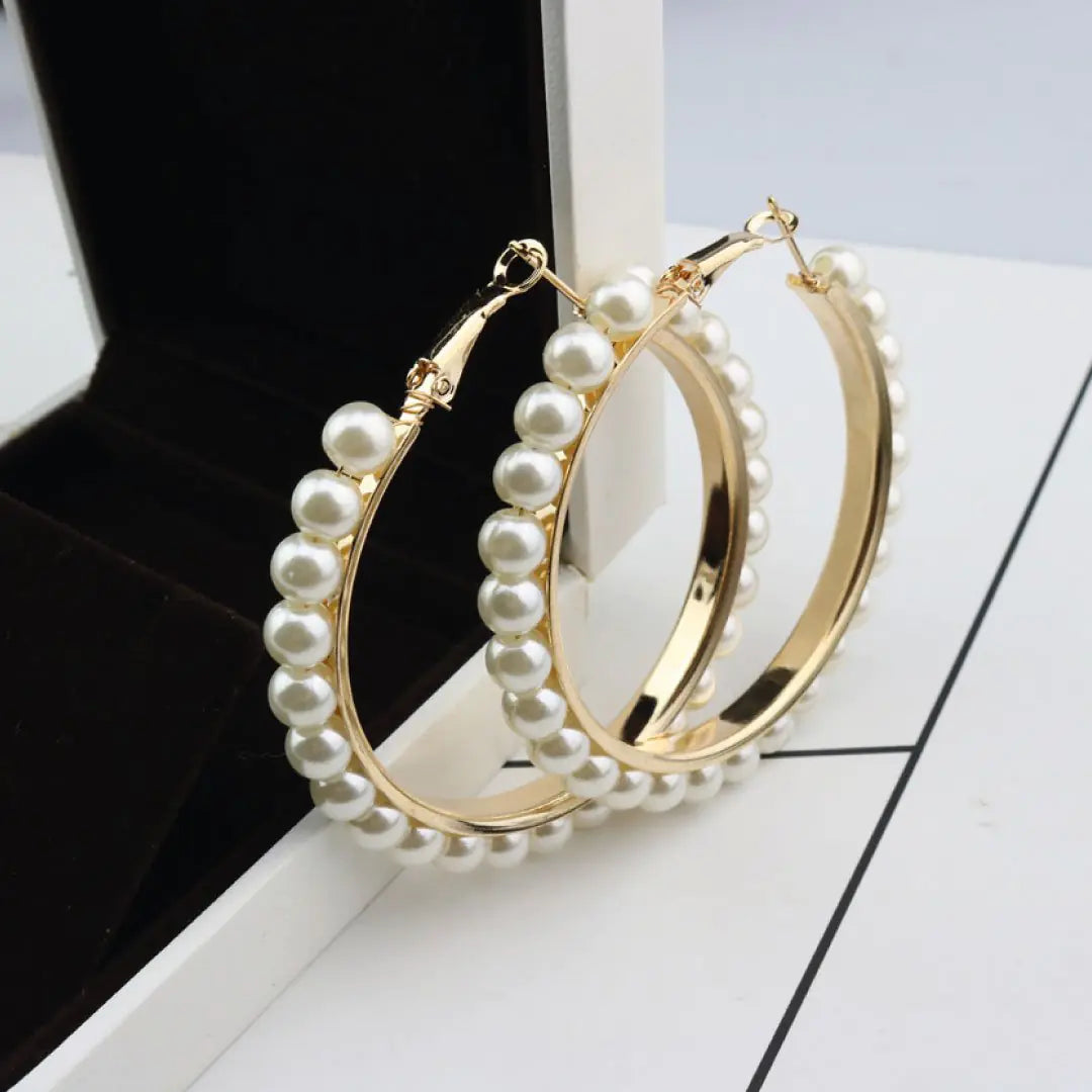 Pearl Hoop Earrings