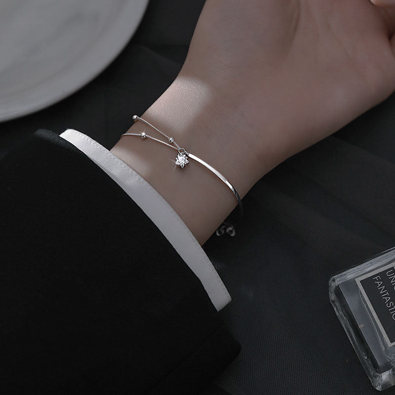Sterling Silver Bracelet in Trendy Wind Design