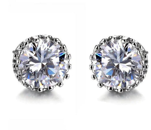 Elegant 3A Zirconia Platinum Plated Stud Earrings