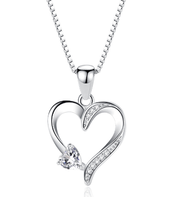 Sacred Heart Sterling Silver Pendant Necklace