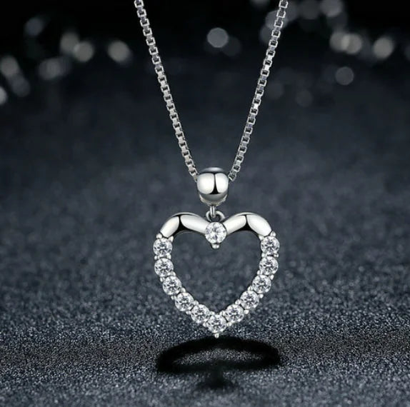 Heart Necklace, Sterling Silver Pendant