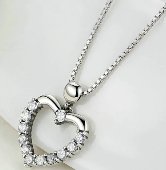 Heart Necklace, Sterling Silver Pendant
