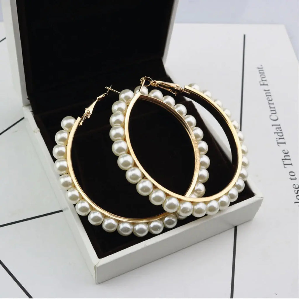 Pearl Hoop Earrings