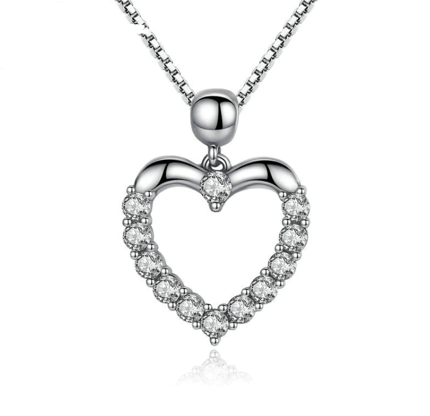 Heart Necklace, Sterling Silver Pendant