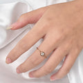 Beautiful 14K Gold-Plated Single Zircon Stone Ring