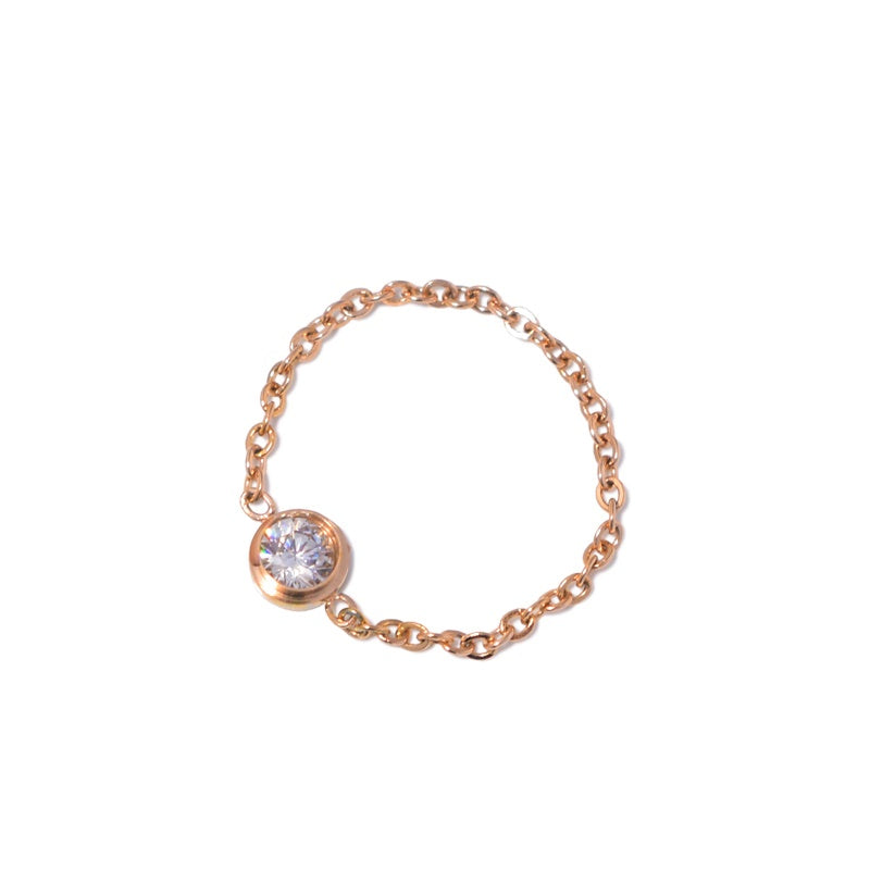 Beautiful 14K Gold-Plated Single Zircon Stone Ring