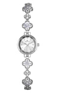 Lucky Zircon Women's Watch with Four-Leaf Clover Design
