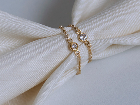 Beautiful 14K Gold-Plated Single Zircon Stone Ring