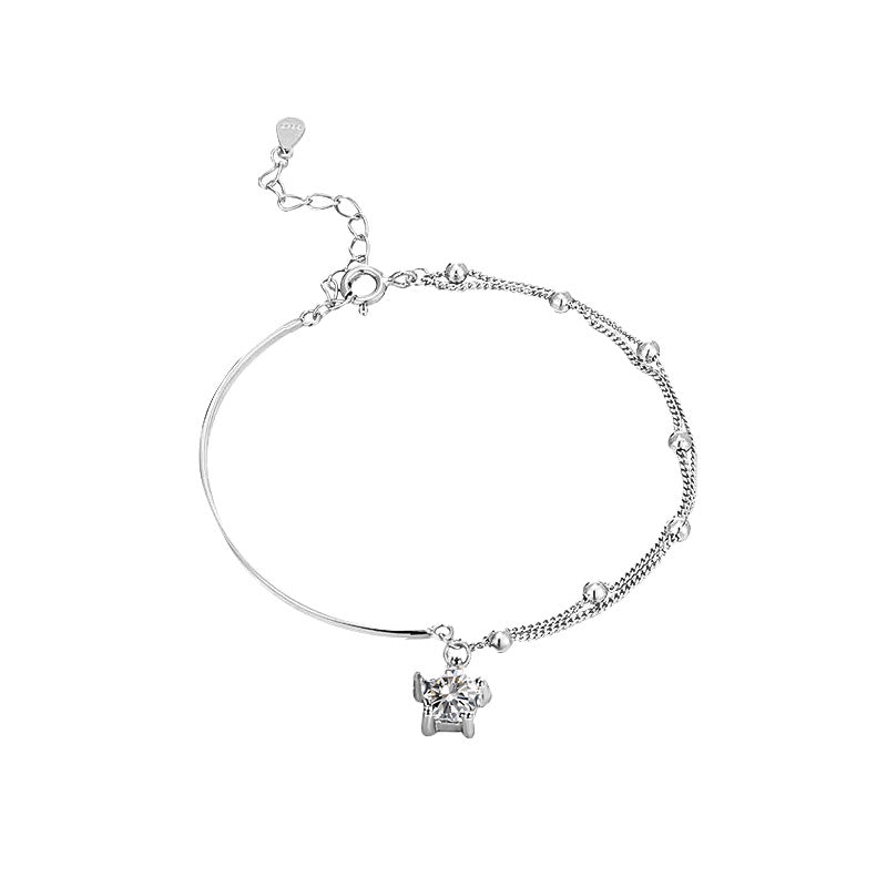 Sterling Silver Bracelet in Trendy Wind Design
