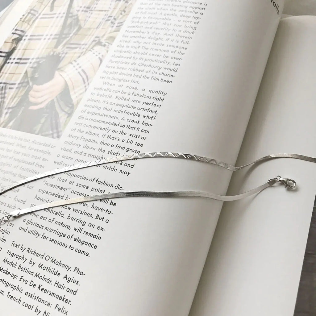 S925 Silver Snake Bone Chain Bracelet with Wave Design