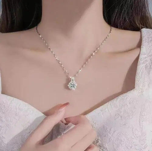 Moissanite Sunflower Necklace S925 Sterling Silver