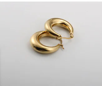Vintage-Style Hoop Earrings in gold-plated 925 Sterling Silver (Pair)