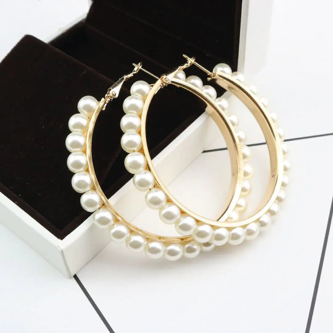 Pearl Hoop Earrings