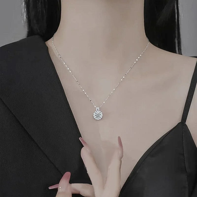 Moissanite Sunflower Necklace S925 Sterling Silver