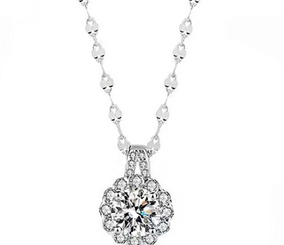 Moissanite Sunflower Necklace S925 Sterling Silver