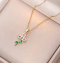 Gold Plated Three Flower Necklace
